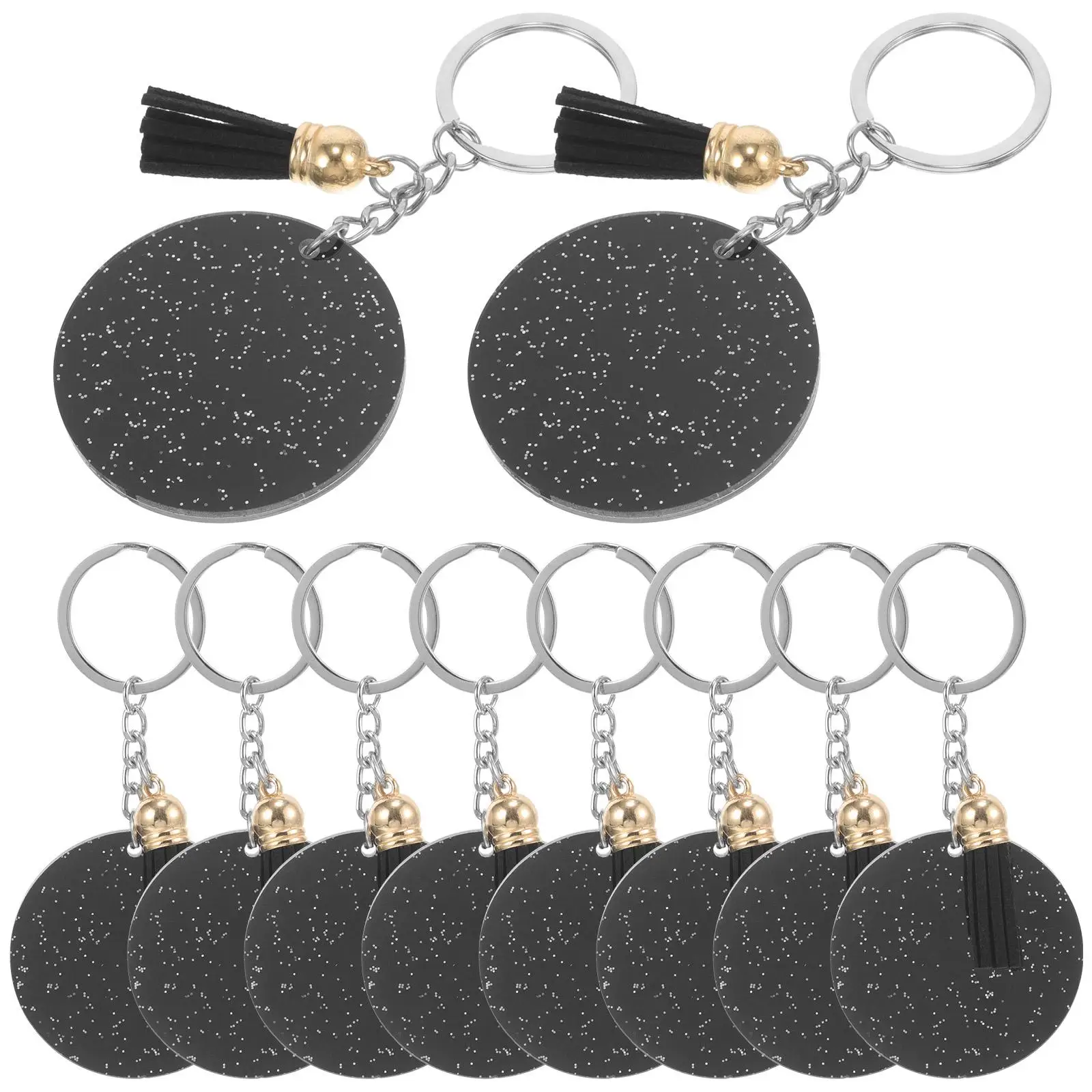 

10 Pcs Acrylic Key Ring Blanks Keychains Charms Decorative Accessories Portable