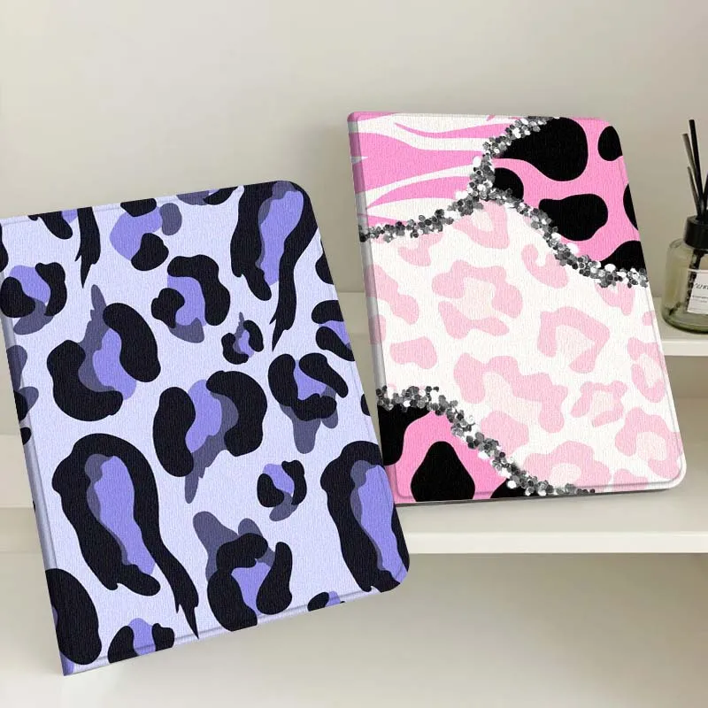 

Cartoon Purple Leopard Print Tablet Case For Samsung Tab Galaxy S6 S11 A A7 A8 A9 A11 10.1 10.4 10.5 Plus Lite Gift
