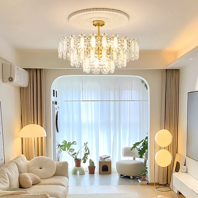 

LED Chandeliers Nordic Semi Flush Mount Ceiling Lamps Modern Luxurious luster Ceiling Chandelier For Home Decor Lighting Fixture