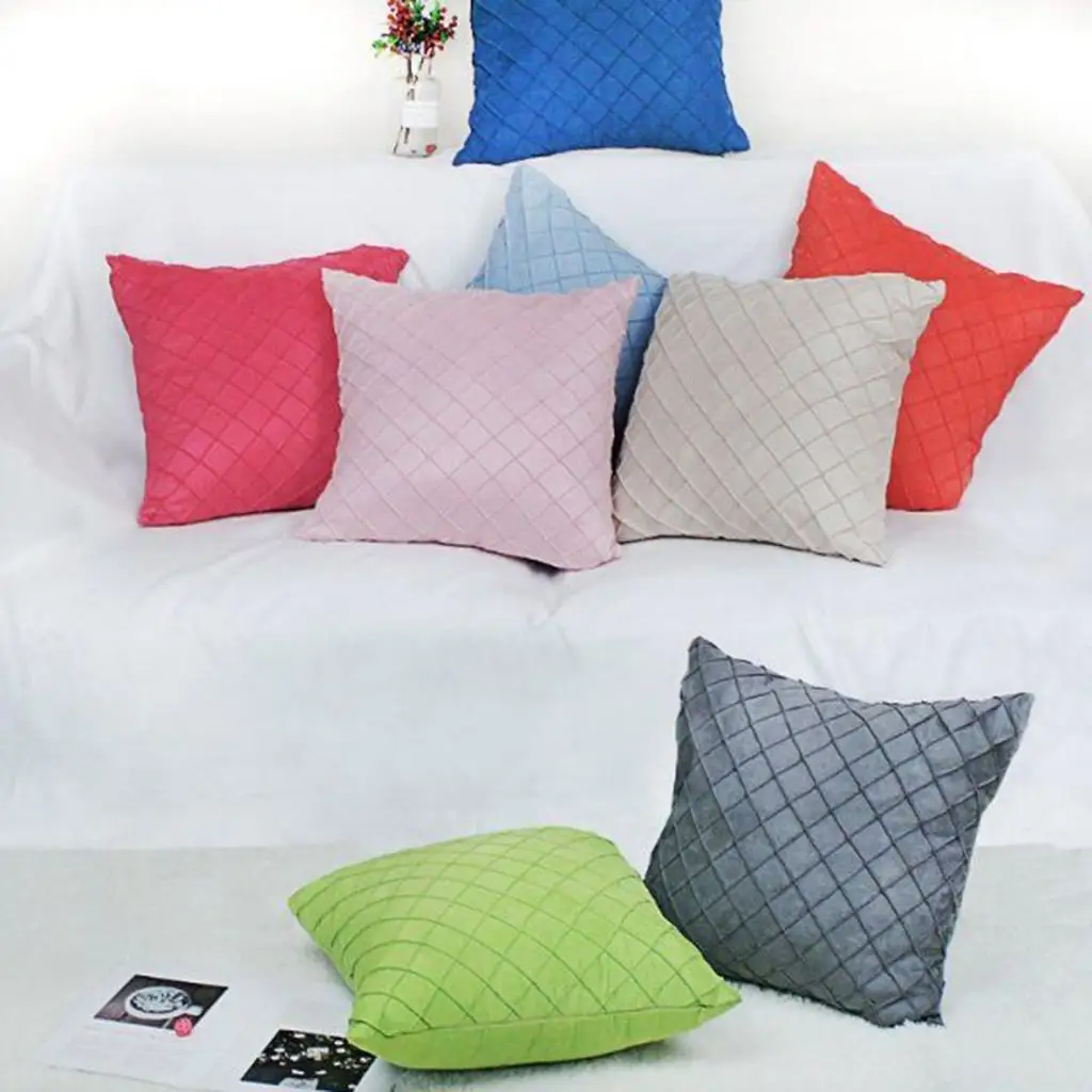 Square Suede Pillow Cover Case Soft Polyester Velvet Cushion Cover Decorative Pillow for Sofa Bed Car
