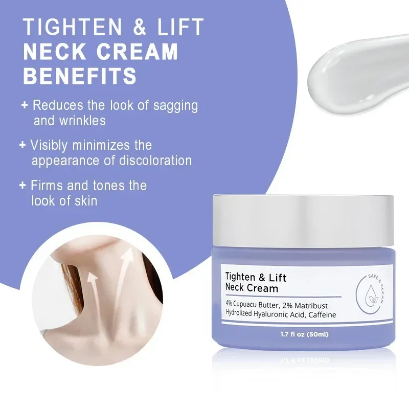 Tighten Lift Neck Cream Firming Delicate Skin Moisturizing Anti-wrinkle Neck Cream Reduce Fine Line Nourishing Skin Care 50ml