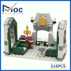 MOC Building Blocks Classic Movie Series Castle Scene Model Green Common Room DIY Assemble Bricks Creative Toys Xmas Gifts