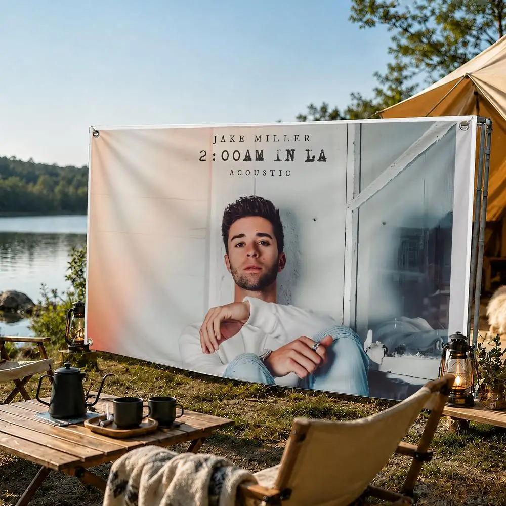 Jake Miller Singer Flags Banner for Camping Decoration Outdoor & Garage Wall Hanging Decorations
