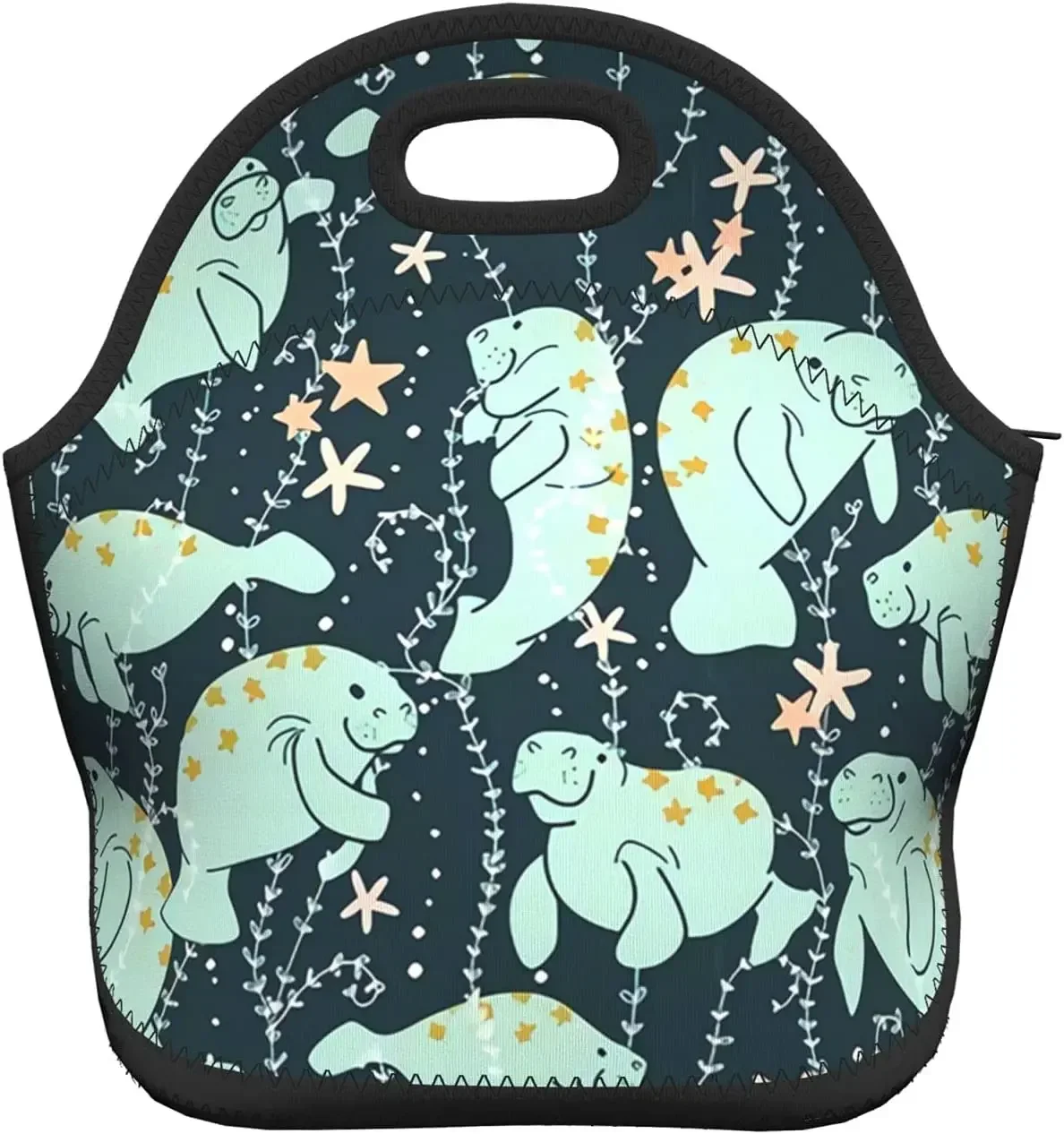 

Manatee Animals Calf Neoprene Lunch Bag/Lunch Box/Lunch Tote/Picnic Bags Insulated Cooler Travel Organizer School Work Office