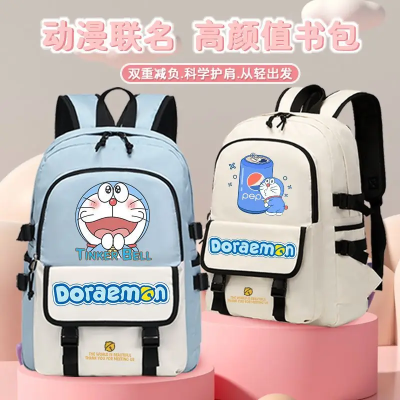 

Doraemon Cartoon Children Schoolbag Primary Schoolbag 48x36x16cm Students Large Capacity boy and girl Backpacks