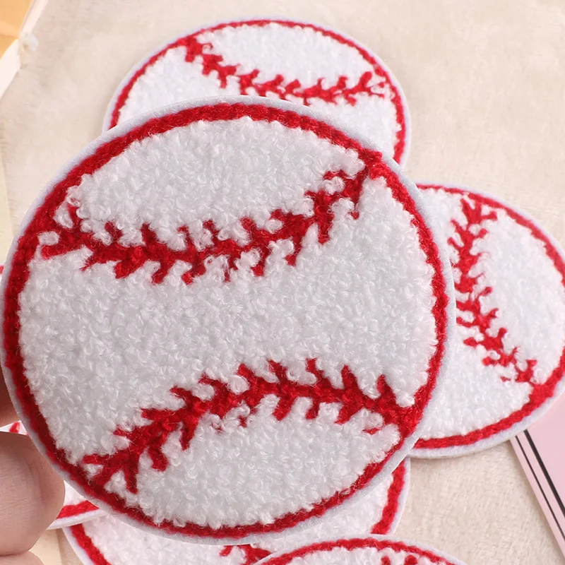 2PCS Embroidery Fusible Patch Iron on Transfer Appliques Patches for Clothes Chenille Baseball Patch Couture Decorate