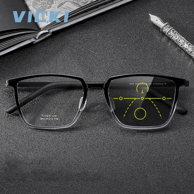 

Мужские очки VICKI в стиле ретро, ​​минималистичные очки с защитой от синего света, могут быть изготовлены на заказ, фотохромные мультифокальные очки 1844