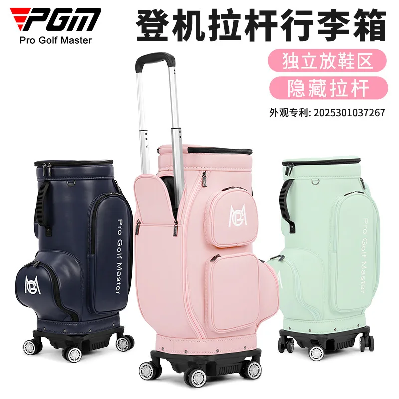 PGM Golf Bag for Women Lightweight Airplane Carry On Luggage with 4 Wheels Travel Duffle