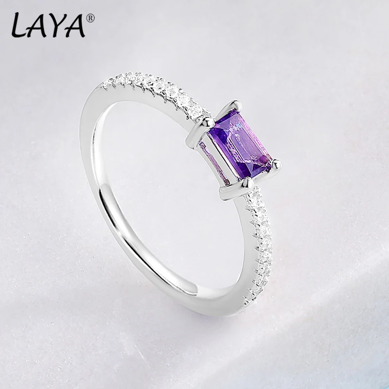 

LAYA Women's Ring Natural Amethyst 100% 925 Sterling Silver Romantic Luxury Exquisite Jewelry Gifts 2022 Fashion Trend