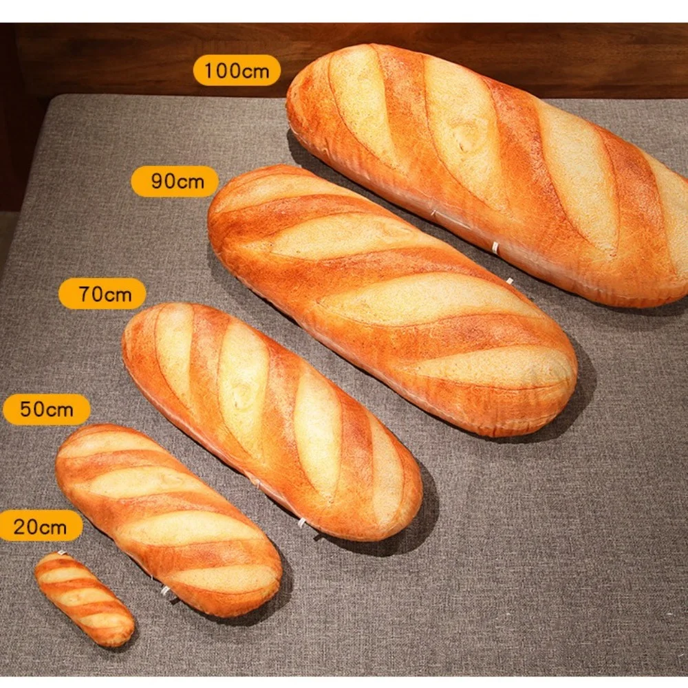 Oreiller en peluche pain français 20/50/70CM, compagnon de couchage lombaire, Simulation de nourriture, coussin doux, cadeau d'anniversaire, jouet
