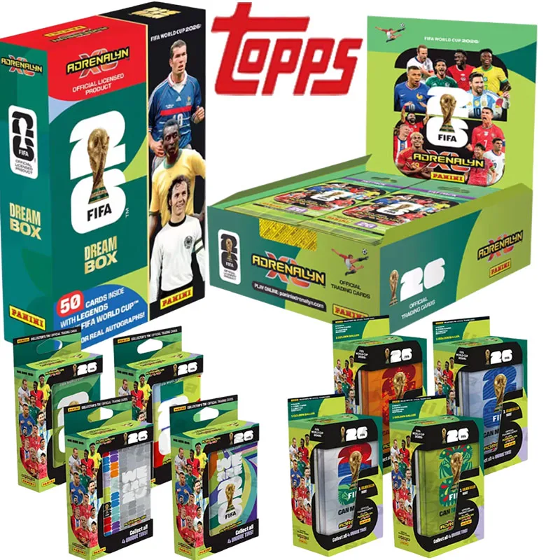 

Коллекционный стартовый набор игровых карт Panini Adrenalyn XL Game Edition Steelbook Collection 2026 World Cup с редкими золотыми картами