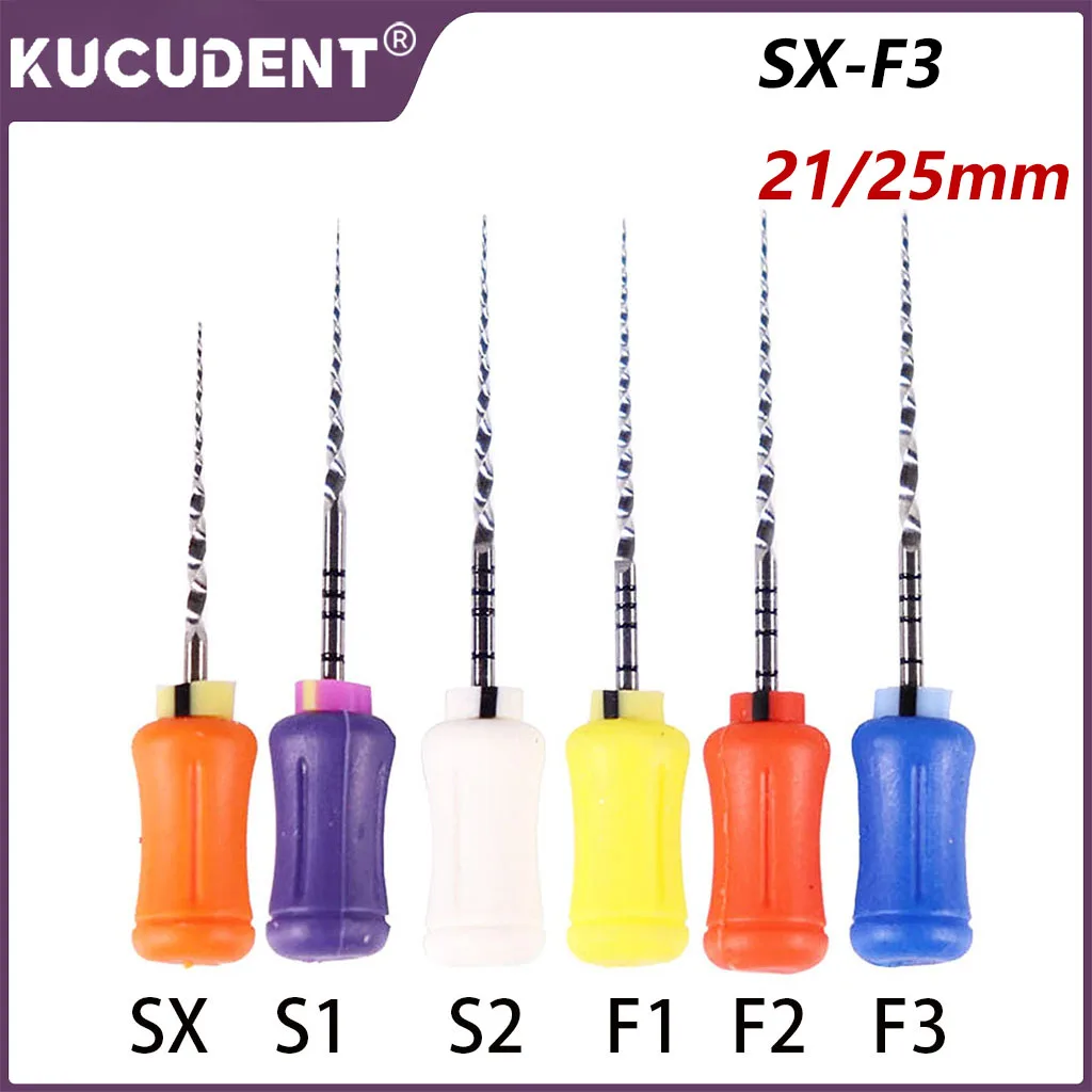 6Pcs/Box Dental NiTi Hand Use Endodontics Rotary Files SX-F3 for Endo Root Canal File 21/25mm Dentist Shaping Finishing Tools