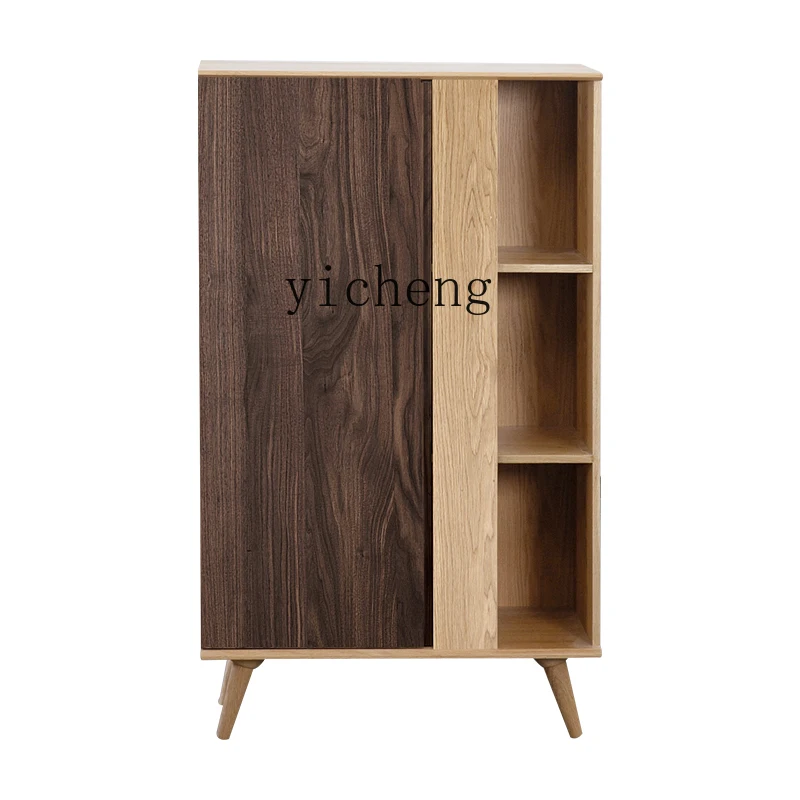 

XL Black Walnut White Oak Storage Modern Minimalist Storage Cabinet Log New Chinese Style Short Bookcase