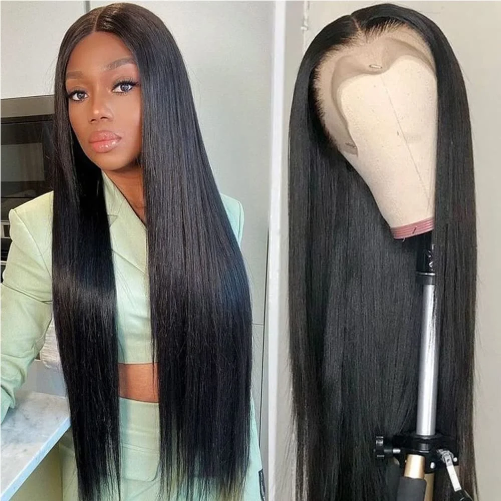 36 Inch 13x6 HD Lace Frontal Wig Straight Human Hair Wigs For Women PrePlucked Transparent 13x4 Lace Lace Frontal Human Hair Wig