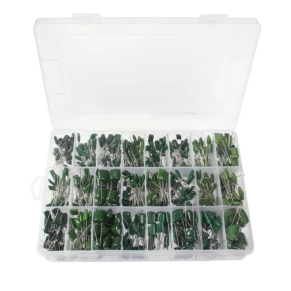 660pcs Capacitor Set 2A221~2A474 Polyester Polypropylene Film Capacitor assortment kit 24 Values 2A331 2A471 2A561 2A681 2A102