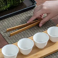 1pc Tea Bamboo Utensil Tongs Tea Wooden Tea Clip Food Toast Tea Tweezer