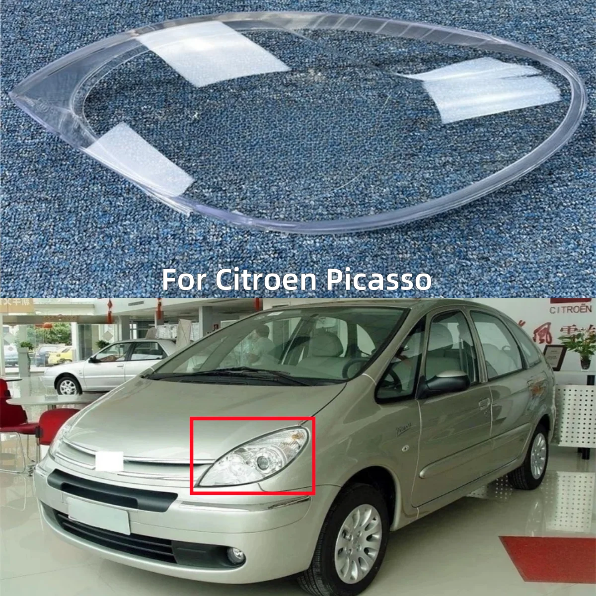 

For Citroen Picasso Car Decorations Accessories Headlights Lights Glass Polycarbonate products
