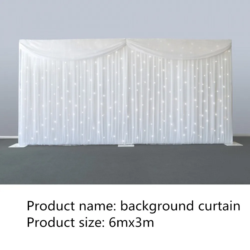 3Mx6M Backdrop With Swag for Wedding and Paryt Backcloth Party Curtain Wedding Party Stage Background  Customizable Size