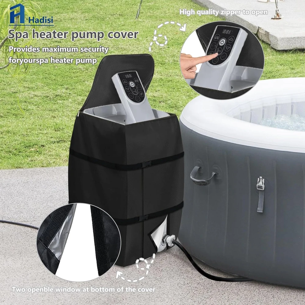 Hot Tub Spa Heater Pump Cover Winter Frost Protection and Weatherproof - Compatible with Heating Pumps with 3 Connectors