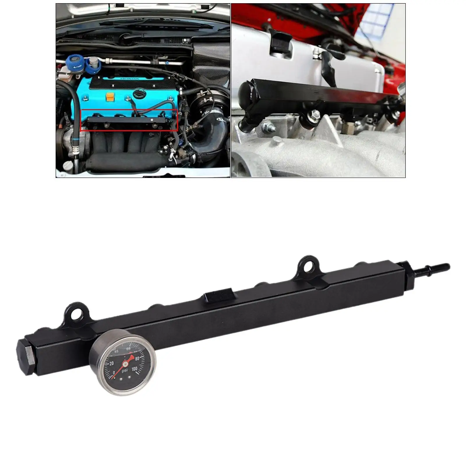 

Комплект для замены топливной рампы из алюминия Billet High Flow с черным манометром для Honda Civic Si, RSX, TSX, совместимый с K-сериями