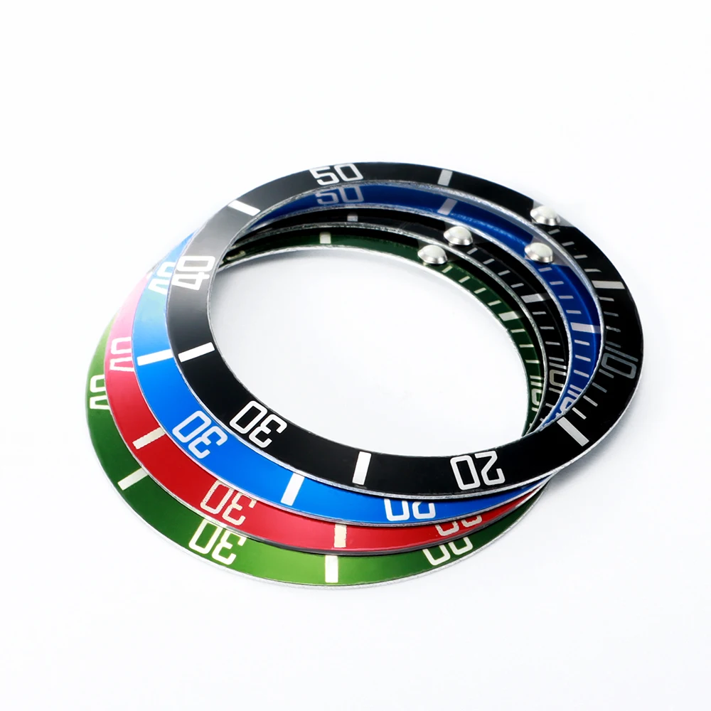 37 مللي متر ساعة حافظة سبائك الألومنيوم ساعة سيراميك الحافة إدراج حلقة المنحدر ل رولكس المياه شبح GMT الغوص الرجال جزء الملحقات