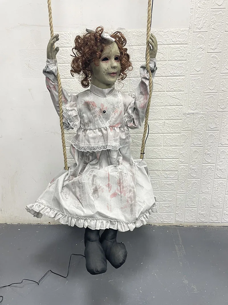 Hallowmas room Decoration Life Size Animatronic girl Props Carnival  clown Props with moving and sounds