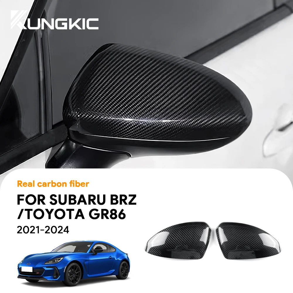 Car Rearview Mirror Rear View Mirror Cap for Subaru BRZ Toyota GR86 2021 2022 2023 2024 Real Hard Carbon Fiber Cover