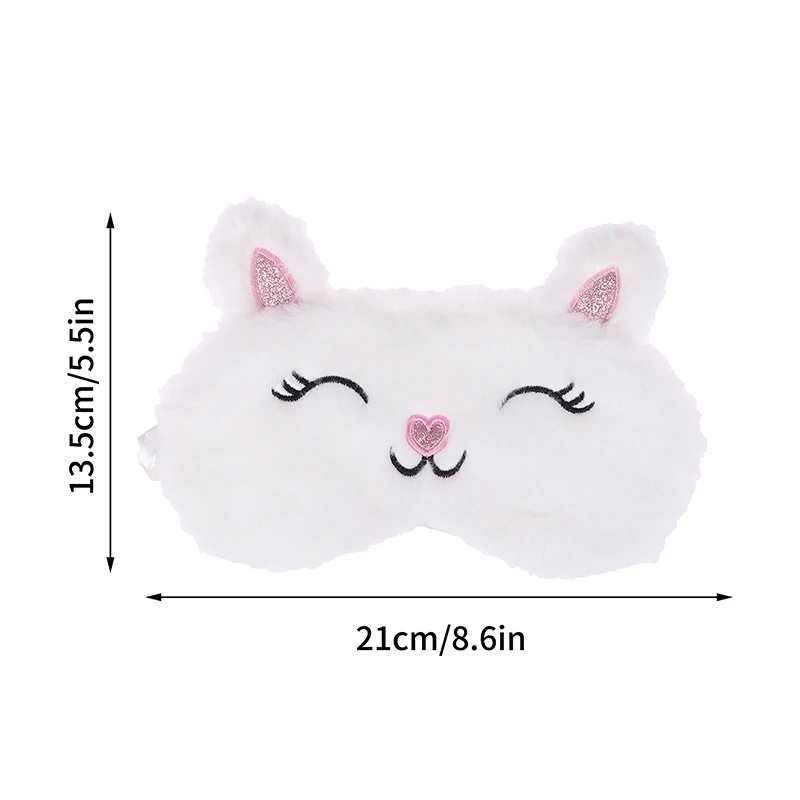 1PCS Plush Cute Grey Cat Eye Mask Sleeping Mask Eye Shade Cover Blindfold Eyeshade Eyepatch Suitable for Travel Home Gift