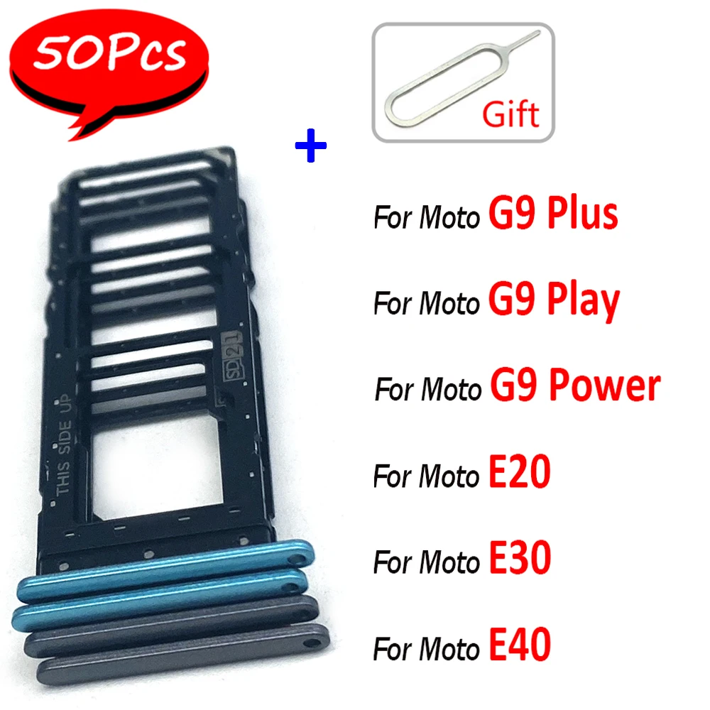 

50Pcs，NEW Micro Nano SIM Card Tray Chip Slot Holder Adapter Socket For Moto G9 Play / G9 Plus / G9 Power E20 E30 E40 + Pin