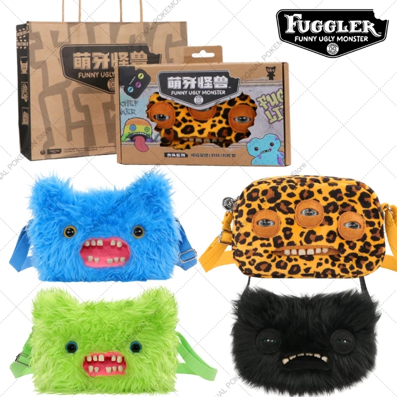 Original Fuggler Ugly Teeth Monster Plush Toys Shoulder Bag Fugglers Wide Eyed Weirdo Grin Grin Peluche Dolls Crossbody Bag Gift