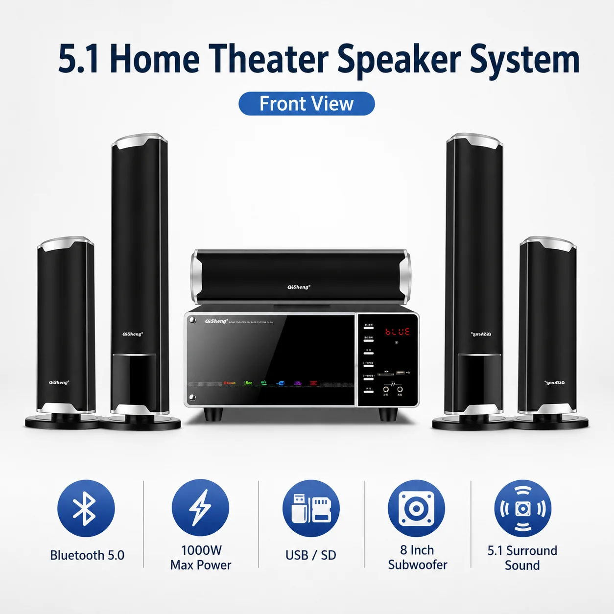 Speakers Set 1000W 5.0 Bluetooth Speaker Analog 5.1 Home Theater Surround Sound Subwoofer For Home Living Room KTV  System Audio