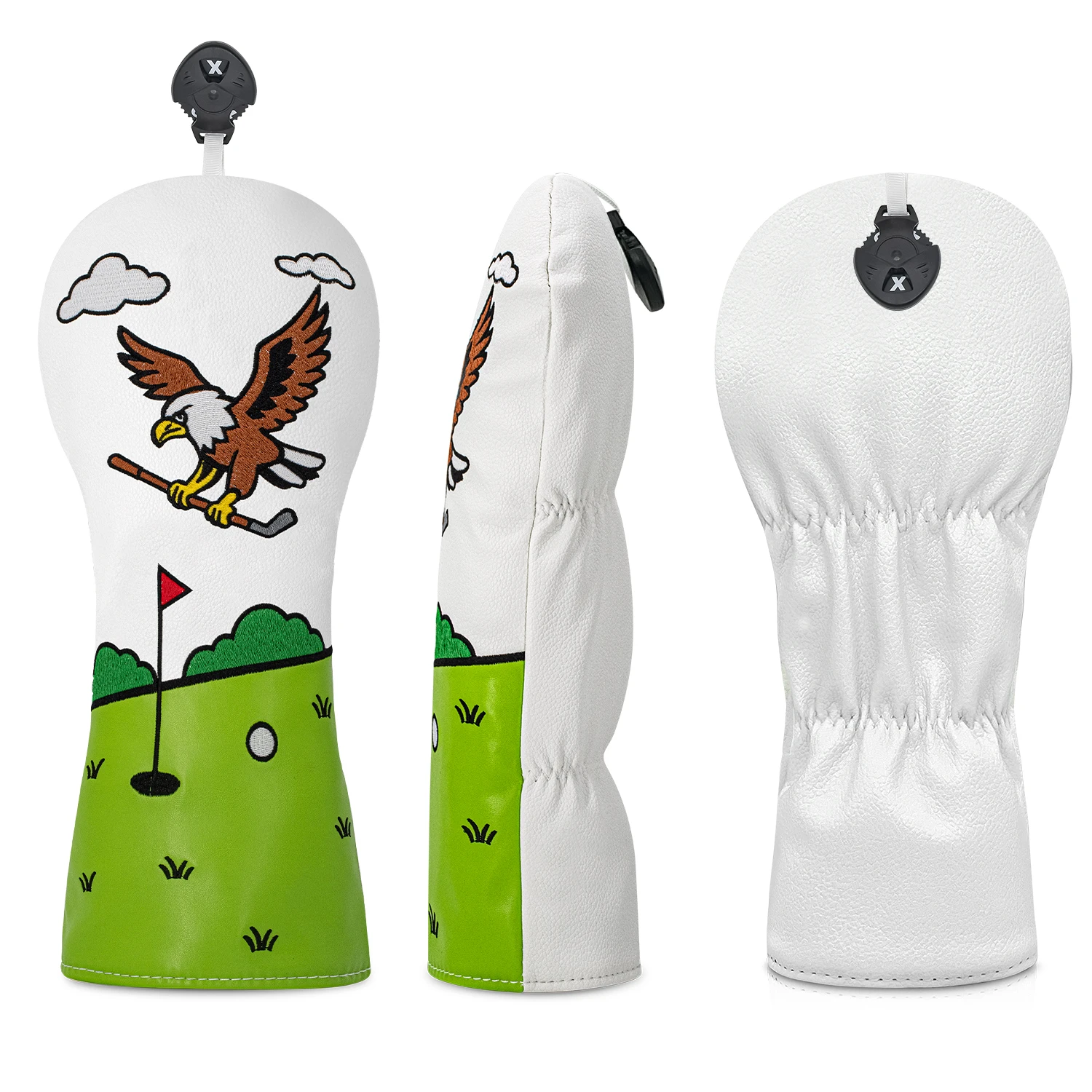 Eagle Patterned Golf Protective Cover, Golf Accessories, Fashionable PU Material Headwear, Ball Head Protection image 3