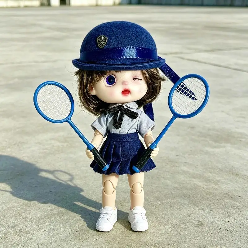 Nouvel ensemble de 3 miniatures décoratives pour maison de poupée : Badminton avec raquette, modèle DIY pour accessoires de poupée