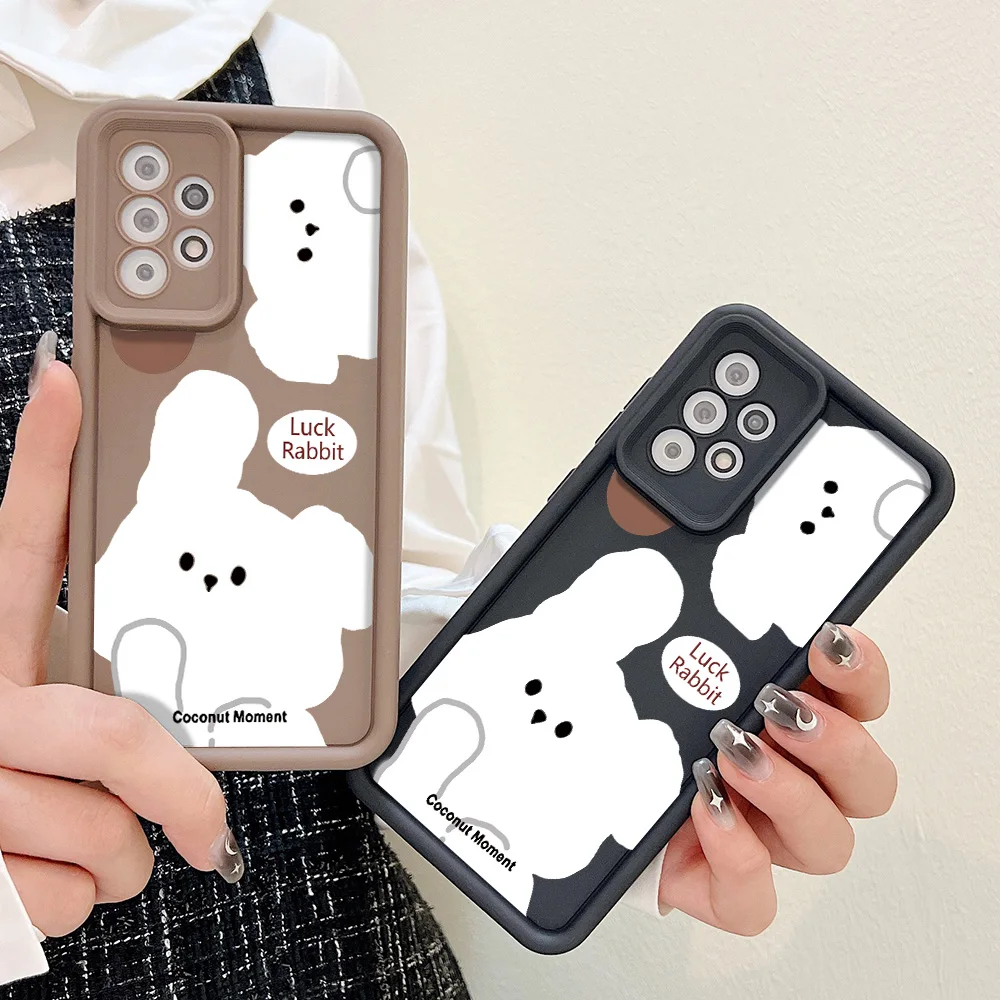 Lucky Rubbit Soft Case For Samsung A55 A54 A53 5G A52 A51 A50 A35 A34 A33 A32 A13 A14 A05 A03 A24 A23 S21 S20 FE S23 Ultra Cover