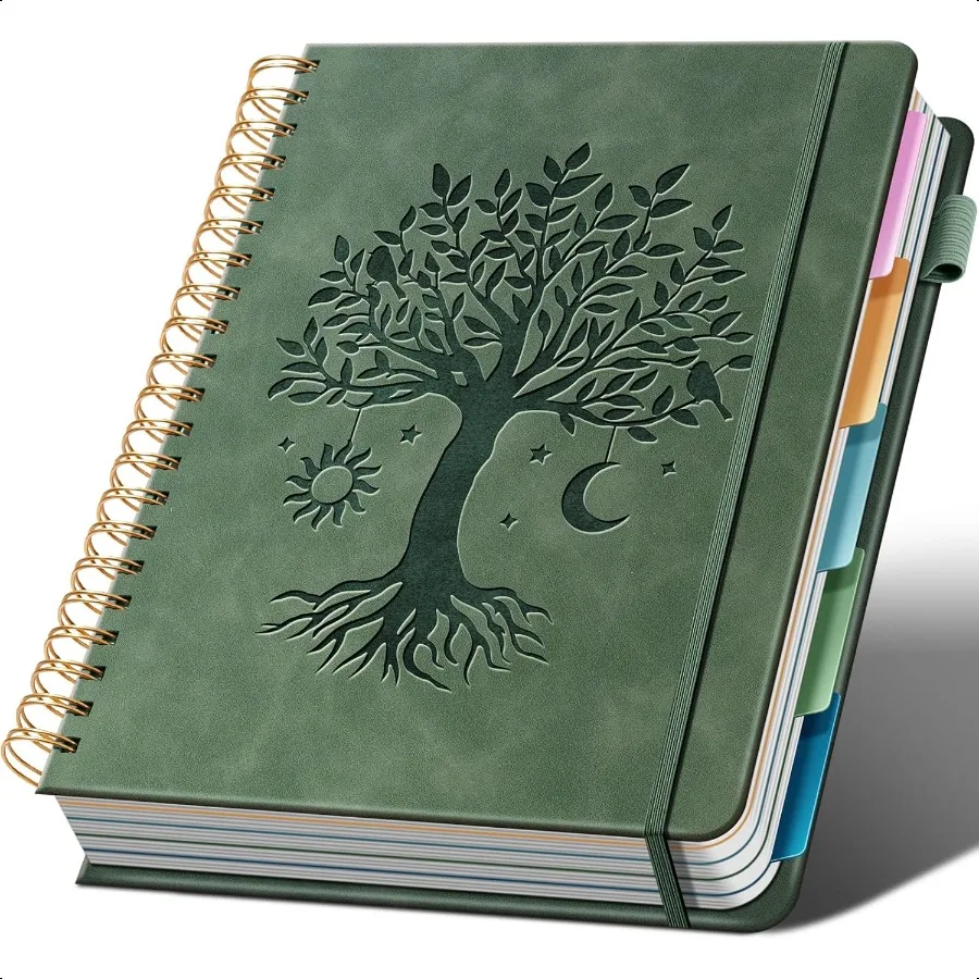 5 Subject Notebook College Ruled Hardcover Spiral Notebook 8.5 x 11 with 5 Removable Dividers 300 Pages 100GSM Large Spiral Not