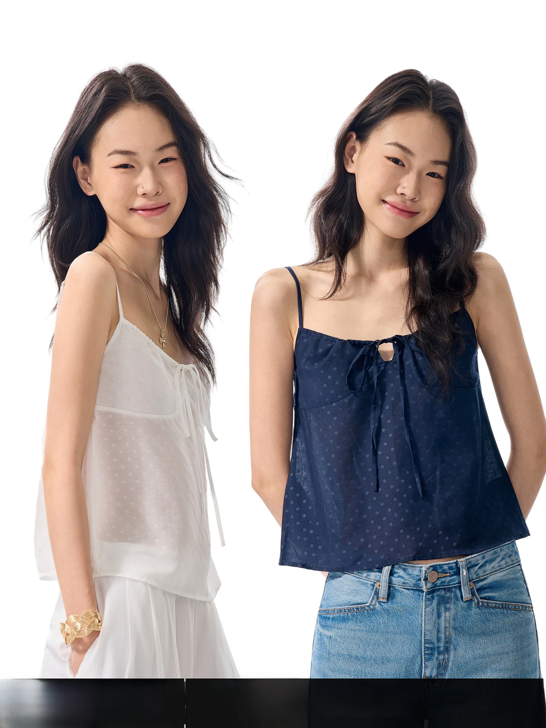 GOGO BURN White Square Collar Slip-On Vest Women's Summer New Style Shoulder-Baring Slimming Top Knot Detail Casual Wear