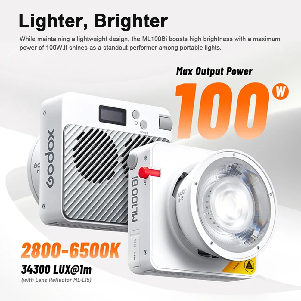 Godox ML100Bi dwukolorowa lampa LED 120W na pokładzie i kontrola aplikacji przenośna lampa fotograficzna do nagrywania wideo przekaz na żywo