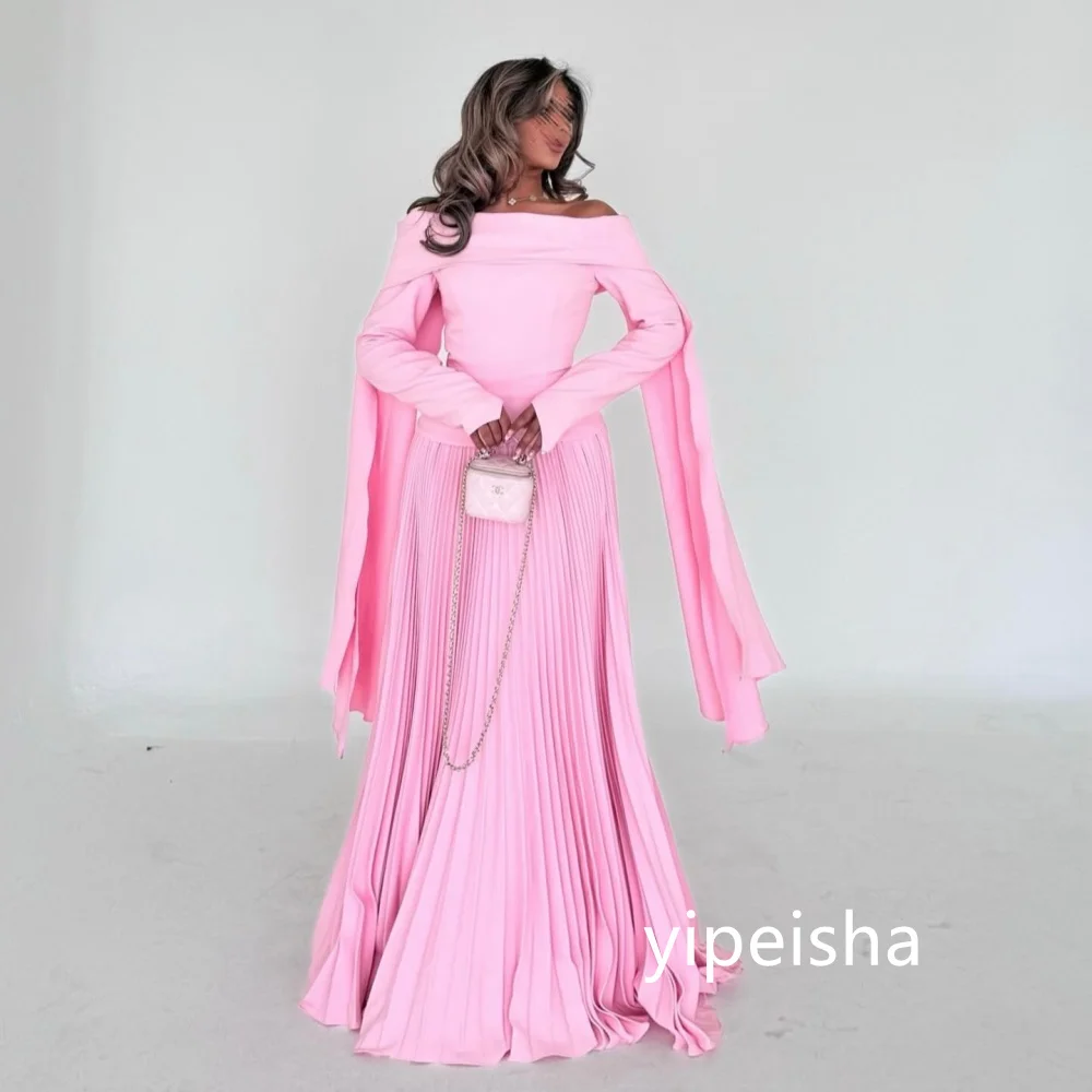 Personalizado requintado jérsei a linha fora do ombro vestidos longos vestidos de baile estilo moderno pastrol unisex estilo chinês formal c