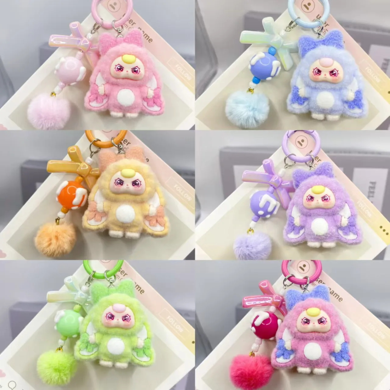 Nouvel ensemble d'accessoires de bricolage 3D-porte-clés de perles de dessin animé mignon, cintre de sac, petit pendentif, article cadeau