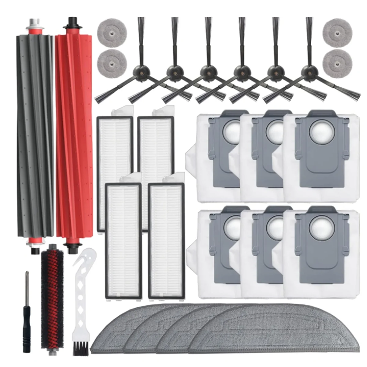 Kit de accesorios Compatible con Roborock S8 MaxV Ultra Robot aspirador, cepillo principal, rodillo, cepillo, almohadillas para mopa, bolsas de vacío