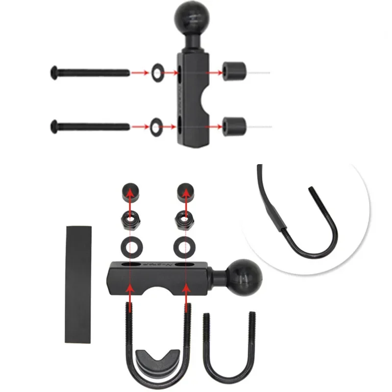 Мотоциклетный руль, тормозная база сцепления, комбинированный комплект для крепления болтов с 1 дюймовым резиновым шариком для работы с камерой gopro ram