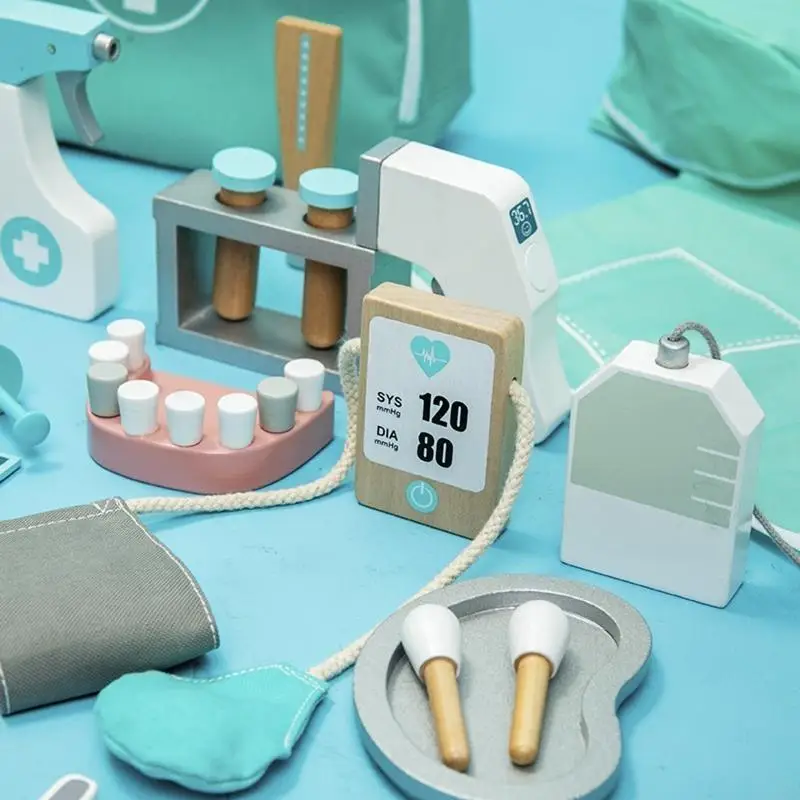 F62d 18Pieces/Pack สำหรับ Play House Medical Toy Dental Playset for Girls แสร้งทำเป็นเล่น Dollhouse Dollhous Play-Play ACCS
