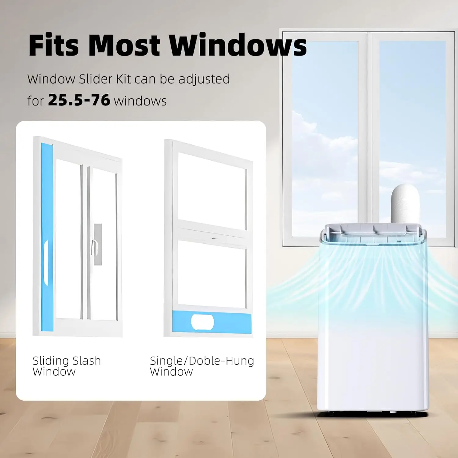 15,000 BTU tragbare Klimaanlage, tragbare Wechselstrom einheit mit eingebautem Luftent feuchter und Lüfter für Raum bis zu m².