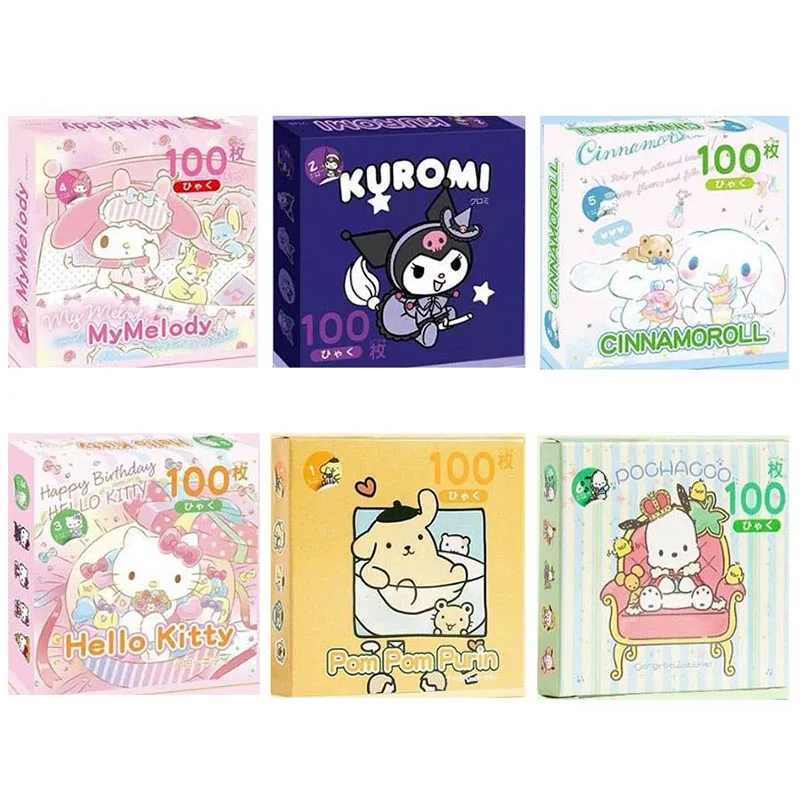 

18box/lot Sanrio Cinnamoroll Kuromi Stickers Set Cartoon Kitty Scrapbooking DIY Diary Decorative Sticker Album Stick Label