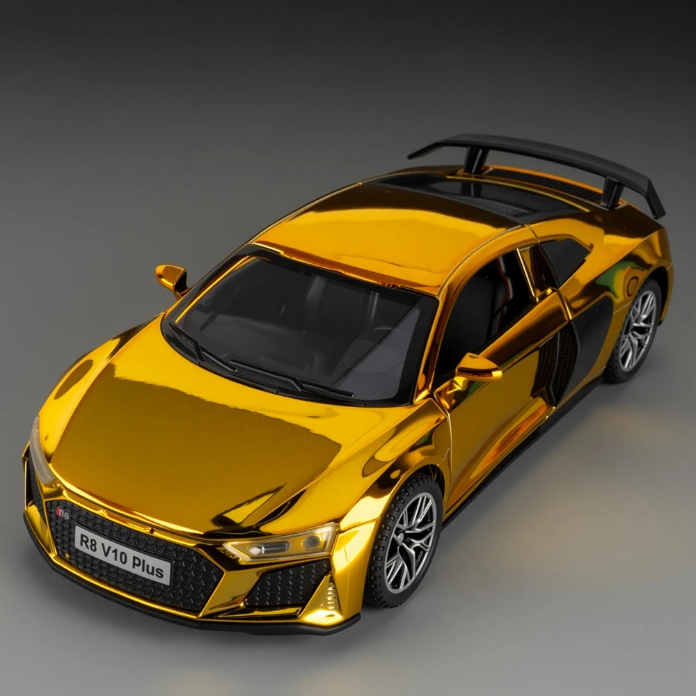 1:32 R8 V10 Plus Legierung Diecast Sportwagen Modell Spielzeug Simulation Fahrzeuge mit Sound Licht Zurückziehen Spielzeug Auto für Jungen