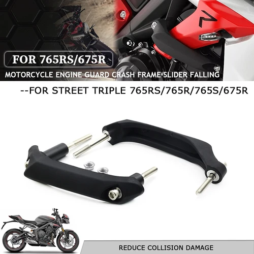 Protector contra caídas para motocicleta Street Triple 765 R S RS 765S 765R 765RS 675 675R, accesorios de motocicleta, Marco deslizante