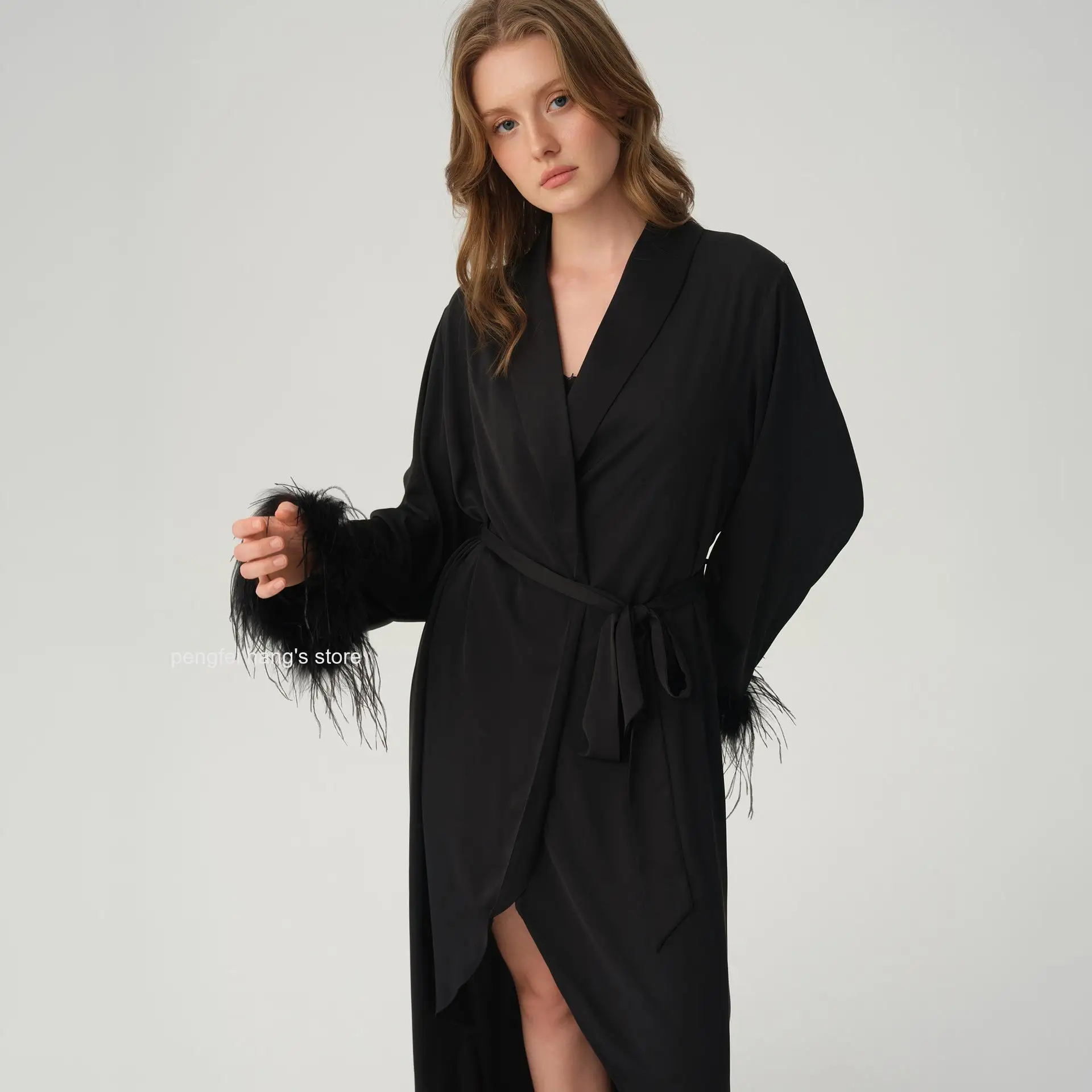 Ladies Premium Bridal Morning Gown Maxi Length Elegant Style for Wedding Shoot Soft Fabric Indoor Bathrobe Casual Sleepwear