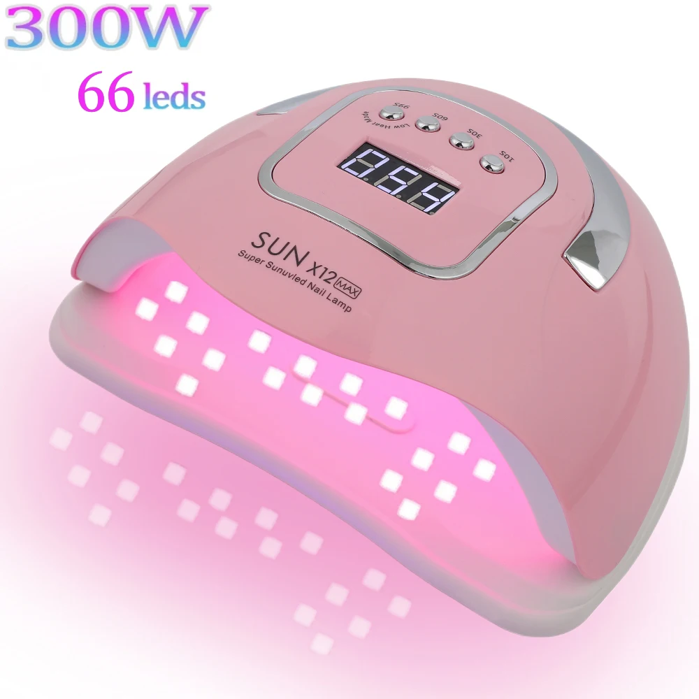 Big Power Nail Polishing Lamp For Curing All Gel Nail Polish Nail Dryer With Large 66LEDs LCD Smart Nail Dryer Tools