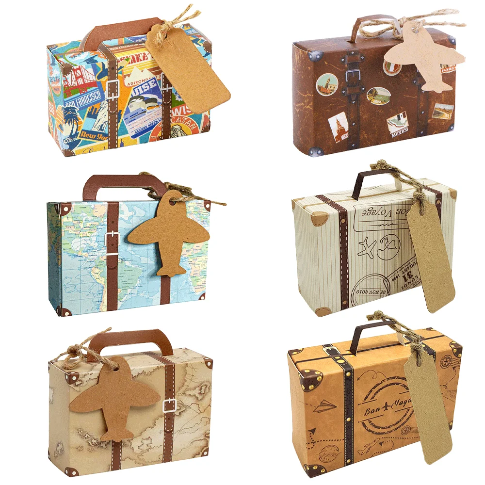 20/30/50PCS Mini Koffer Party Favor Box mit Tags Reise Party Dekorationen Braut Dusche Hochzeit Gefälligkeiten für Gäste Candy Boxen – Detail 8