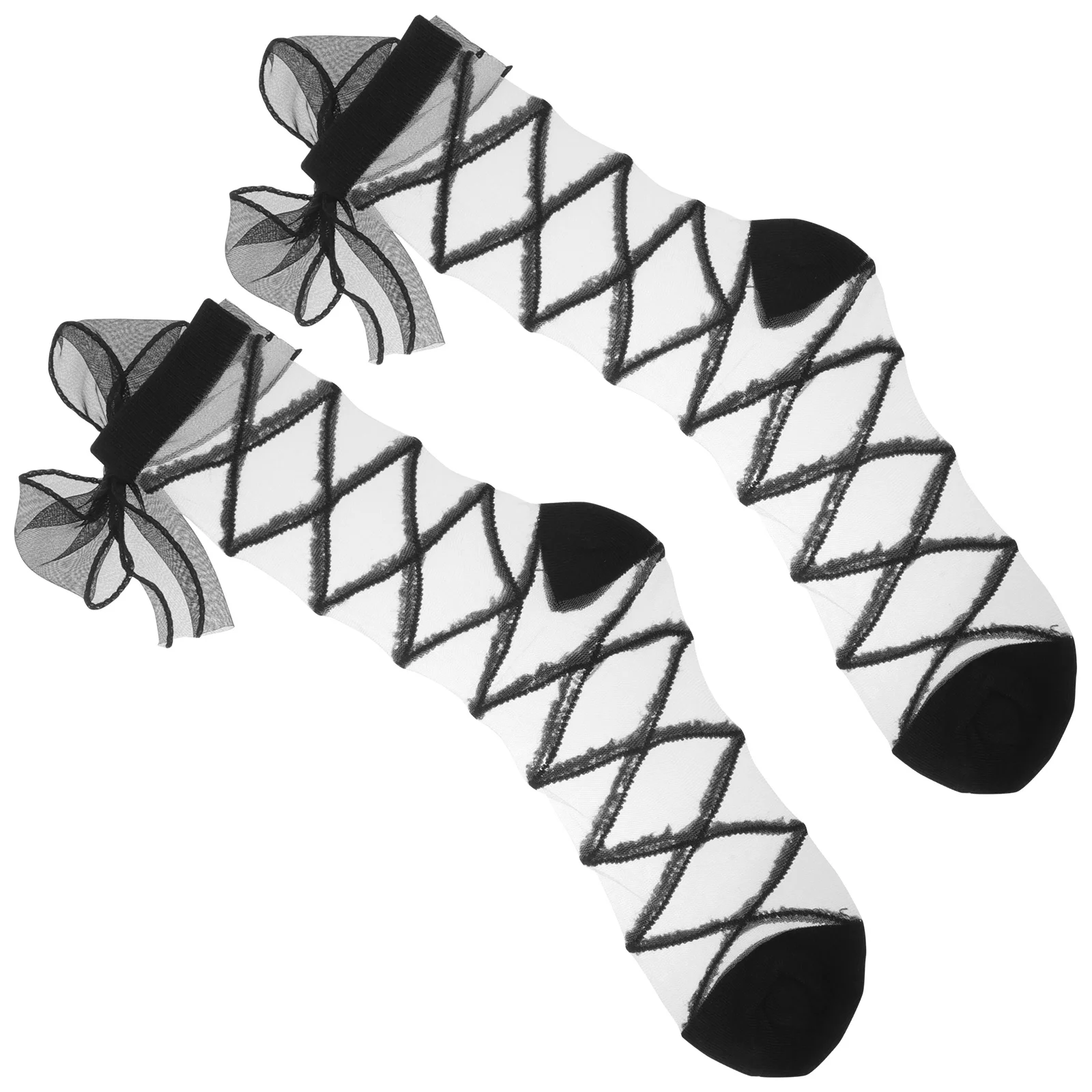 1 pièces 1 paire mince dentelle garniture cheville mignon été nœud maille mince mode femmes chaussettes d'été pour les femmes Lolita Tulle chaussettes pour